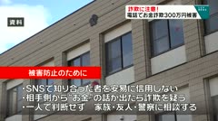 詐欺に注意　電話でお金詐欺３００万円被害